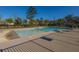A refreshing community pool surrounded by palm trees and a spacious deck, perfect for relaxation at 1607 Roustabout Way, Charleston, SC 29414