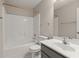 Bathroom featuring a shower over tub and modern vanity at 1844 Hubbell Dr, Mount Pleasant, SC 29466