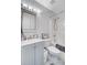 Bathroom featuring a shower/tub combination, grey vanity, sink and square mirror at 232 Moon Dance Ln, Summerville, SC 29483