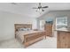 Vaulted Main bedroom featuring a bed, dresser, TV, and ceiling fan at 232 Moon Dance Ln, Summerville, SC 29483