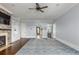 Spacious living room with fireplace, built-ins, and a decorative rug at 2668 Crooked Stick Ln, Mount Pleasant, SC 29466