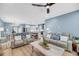 Spacious living room boasts hardwood floors, ceiling fan, and an open floor plan at 331 Saddlewood Dr, Charleston, SC 29414