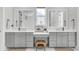 Spacious bathroom with dual sinks, gray cabinets, and a dedicated vanity area at 3769 Summerton St, Mount Pleasant, SC 29466
