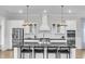 Kitchen with stainless steel appliances, a large island with barstool seating, and modern pendant lighting at 3769 Summerton St, Mount Pleasant, SC 29466