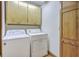 Convenient laundry room with washer, dryer, and storage cabinets for supplies at 395 Summerset Ln, Summerville, SC 29483