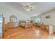 Large main bedroom with hardwood floors, vaulted ceilings, a desk, and ample closet space at 395 Summerset Ln, Summerville, SC 29483