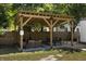 Spacious backyard features a covered pergola, ideal for outdoor gatherings and relaxation at 5010 Converse St, North Charleston, SC 29405
