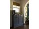 Coffee bar nook featuring a window, dark blue cabinets, and lots of counter space at 5010 Converse St, North Charleston, SC 29405