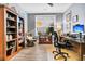 Office featuring a ceiling fan, hardwood floors, and a computer desk set at 554 Tidewater Chase Ln, Summerville, SC 29486