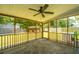 Screened porch with ceiling fan, outdoor space with view to the yard at 687 Ponderosa Dr, Charleston, SC 29414