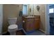 Cozy bathroom featuring a framed mirror and a modern vanity at 7322 Stoney Moss Way, Hanahan, SC 29410