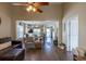Spacious living room offering an open layout with seamless transitions to the dining area and kitchen at 7322 Stoney Moss Way, Hanahan, SC 29410