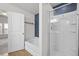 Bathroom with soaking tub, separate shower and blue accent wall at 854 Bibury Ct, Charleston, SC 29414