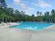 Sparkling community pool with multiple swimming lanes and lounge chairs under a bright blue sky at 9253 N Moreto Cir, Summerville, SC 29485