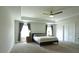 Inviting main bedroom with tray ceilings, a ceiling fan, and large windows for lots of natural light and air flow at 103 Granton Edge Ln, Summerville, SC 29486