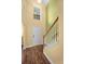 Bright entryway showcases a staircase with a modern railing, durable flooring, and natural light at 112 Worthington Dr, Moncks Corner, SC 29461