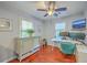 Functional bedroom featuring a dedicated desk space and hardwood floors, ideal for working or studying at 131 Harvey Ave, Goose Creek, SC 29445