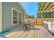 Wooden backyard deck offers comfortable seating perfect for outdoor enjoyment at 139 Back Tee Cir, Summerville, SC 29485