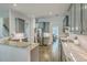 Modern kitchen with gray cabinetry, stainless steel appliances, and granite countertops at 139 Back Tee Cir, Summerville, SC 29485