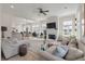 Spacious living room featuring a fireplace, comfortable seating, and an open floor plan at 1894 Brittlebush Ln, Johns Island, SC 29455