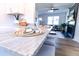 Kitchen island featuring dining space and a view of the Gathering room at 2020 Piper Dr, Charleston, SC 29407