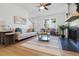 Cozy living room featuring a stylish sofa, fireplace, and modern décor at 2020 Piper Dr, Charleston, SC 29407