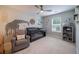 Calming Bedroom space featuring a crib, accent wall, and modern furnishings at 2024 Lanneau Ln, Johns Island, SC 29455