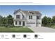Exterior elevation of a two-story house with a three-car garage and a well-manicured lawn at 2027 Riverbend Dr, James Island, SC 29412