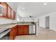 View of the kitchen with stainless steel appliances and wooden cabinets at 210 Wildberry Ln, Goose Creek, SC 29445