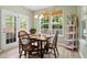 This dining room features generous natural light and backyard access via glass paned door, great for entertaining at 2106 Clipstone Dr, Ladson, SC 29456
