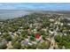 Overhead shot of a residential neighborhood with tree-lined streets and waterfront in the distance at 216 Freeman St, Mount Pleasant, SC 29464