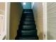 Image of black stairs leading to a second level with light-colored walls on either side at 21877 Lowcountry Hwy, Ruffin, SC 29475