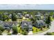 Stunning aerial view of charming neighborhood homes, pond, and lush green landscape on a sunny day at 3028 River Vista Drive Way, Mount Pleasant, SC 29466