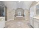 Lovely main bathroom with double vanities, a soaking tub, and a shower at 3028 River Vista Drive Way, Mount Pleasant, SC 29466