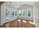 Vaulted breakfast nook with hardwoods, lots of windows, and access to porch at 3028 River Vista Drive Way, Mount Pleasant, SC 29466