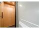 Interior view of the residential elevator with wood paneling and accessible controls at 31 Seagrass Ln, Isle of Palms, SC 29451
