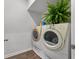 Functional laundry area with modern appliances and decorative ferns adding a touch of nature to the space at 324 Spruce Ivy St, Moncks Corner, SC 29461