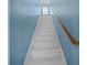 A bright, blue staircase leading to an upper level at 406 Brookfield Ln, Goose Creek, SC 29445
