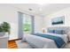 Beautiful bedroom features a luxurious bed with a tufted headboard and a lovely view of the outdoors at 416 Altman St, Moncks Corner, SC 29461