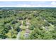 Stunning aerial view of a home nestled in a lush, green neighborhood with mature trees at 422 Geddes Ave, Charleston, SC 29407