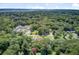 Beautiful aerial view of neighborhood featuring mature trees, landscaping, and waterfront in the distance at 422 Geddes Ave, Charleston, SC 29407