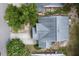 Overhead view showing the home's roof, driveway, trees, and yard at 4969 Franconia Dr, Summerville, SC 29485