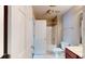 Full bathroom with a shower-tub combo, toilet, and vanity, providing essential amenities at 4969 Franconia Dr, Summerville, SC 29485