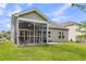 Backyard with a screened porch, a concrete patio with seating, and a grassy lawn at 519 Tarleton Dr, Summerville, SC 29483