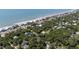 A scenic aerial shot captures a beautiful home location near the ocean, marked by a yellow pin at 817 Cheehaw St, Edisto Island, SC 29438