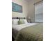 Bedroom with comfortable bed, bedside table, and a large window with blinds at 10 Riker St, Charleston, SC 29403