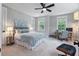 Serene bedroom features a large bed, stylish decor, a workspace by the window, and an accent chair for relaxation at 1052 Avenue Of Oaks, Charleston, SC 29407