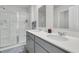 Bathroom showcases double sinks, a spacious shower, and neutral tones for a clean, modern look at 134 Ivory Shadow Rd, Summerville, SC 29486