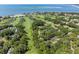 View of a community with a golf course, lush trees, and ocean views at 146 High Hammock Villas, Seabrook Island, SC 29455
