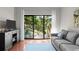 Bright living room featuring hardwood floors, comfortable seating, and sliding glass doors that lead to outdoor space at 146 High Hammock Villas, Seabrook Island, SC 29455